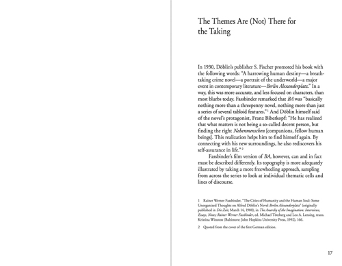 Hystericizing Germany Fassbinder, Alexanderplatz