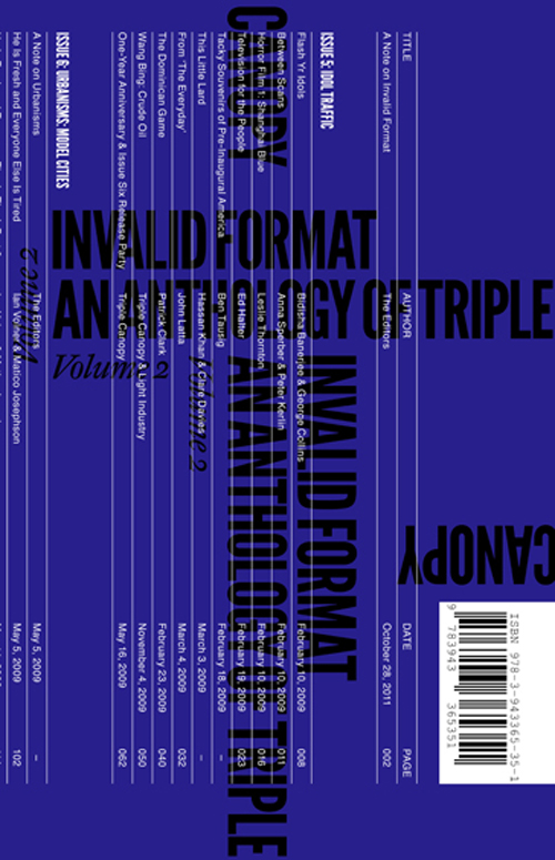 Invalid Format An Anthology of Triple Canopy, Vol. 2