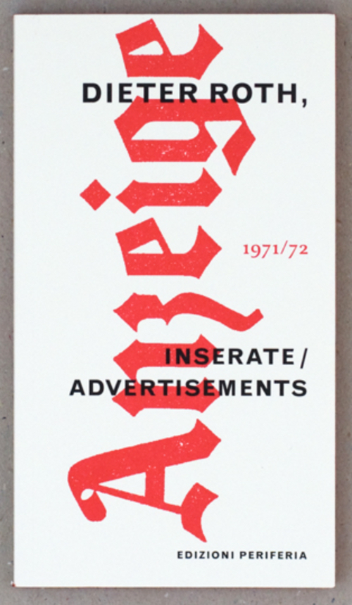 Dieter Roth – Inserate 1971/1972