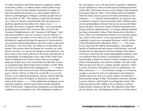 Posthuman Knowledge and the Critical Posthumanities