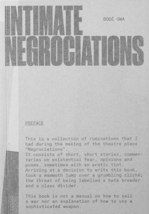 Intimate Negrociations